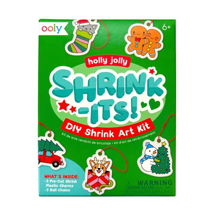 Shrink-Its! Mini DIY Shrink Art Kit - Holly Jolly - 5 Charms - Nest and Sprout-Ooly