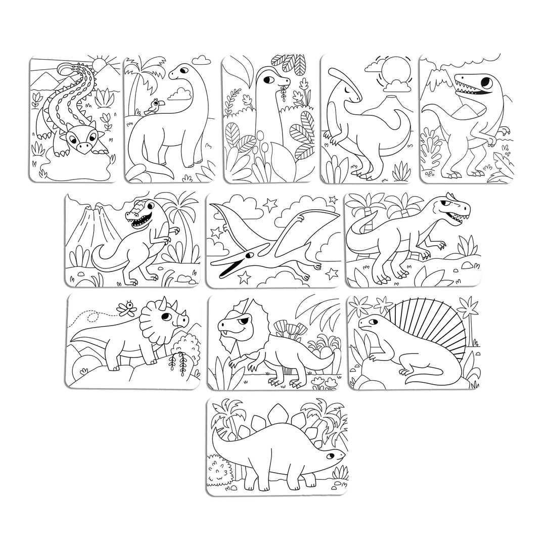 Undercover Art Hidden Pattern Coloring Activity Art Cards - Dino Tales