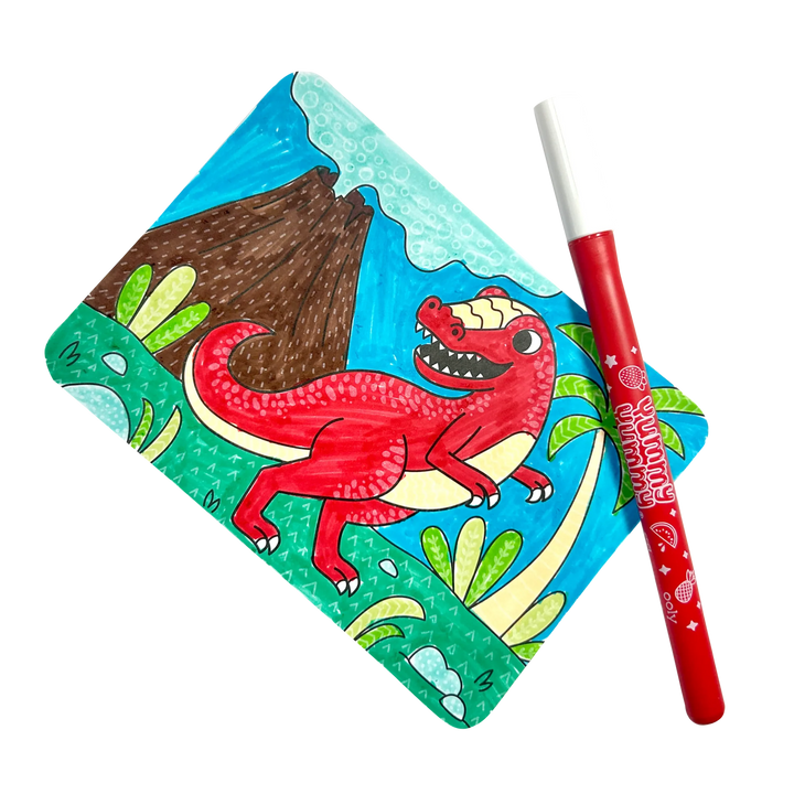 Undercover Art Hidden Pattern Coloring Activity Art Cards - Dino Tales