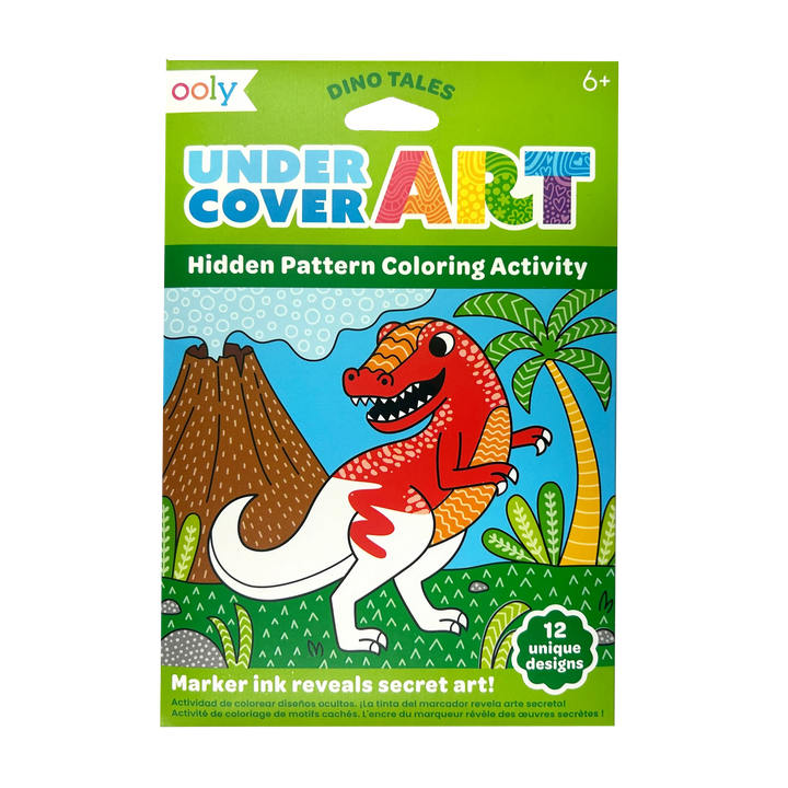 Undercover Art Hidden Pattern Coloring Activity Art Cards - Dino Tales