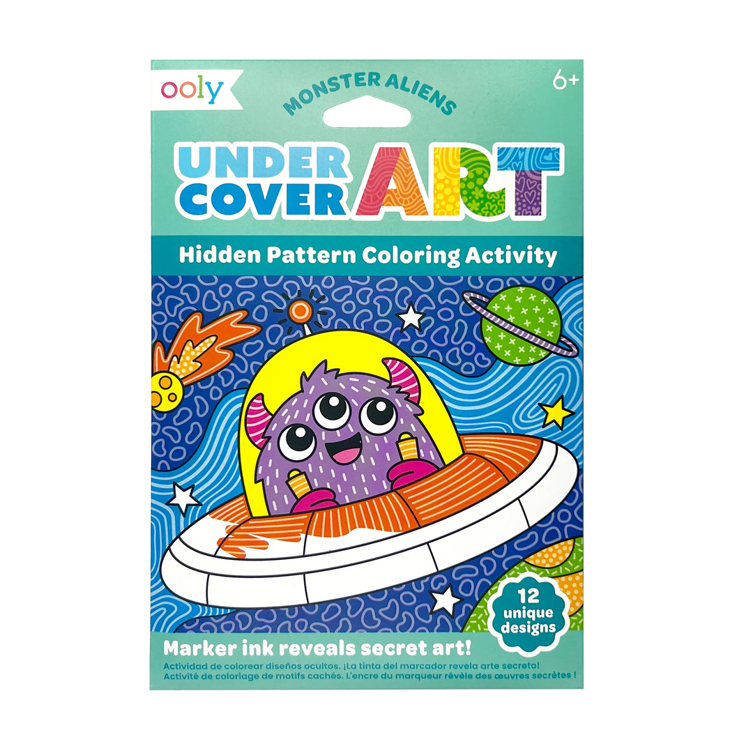 Undercover Art Hidden Pattern Coloring Activity Art Cards - Monster Aliens