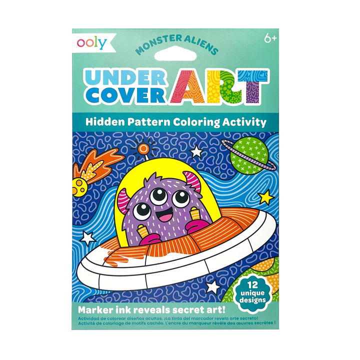 Undercover Art Hidden Pattern Coloring Activity Art Cards - Monster Aliens