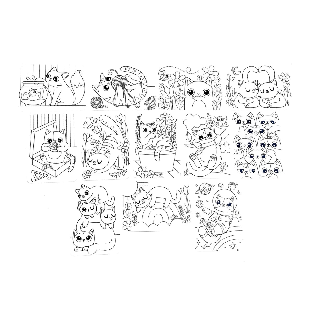 Undercover Art Hidden Pattern Coloring Activity Art Cards - Smitten Kittens - Nest and Sprout - Ooly