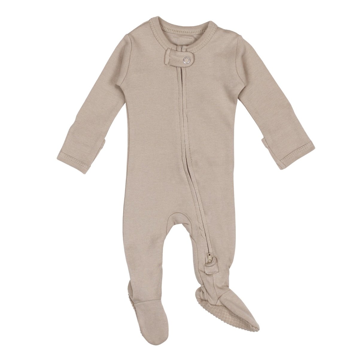 Organic 2 - Way Zipper Footie | Oatmeal - Nest and Sprout - L'ovedbaby