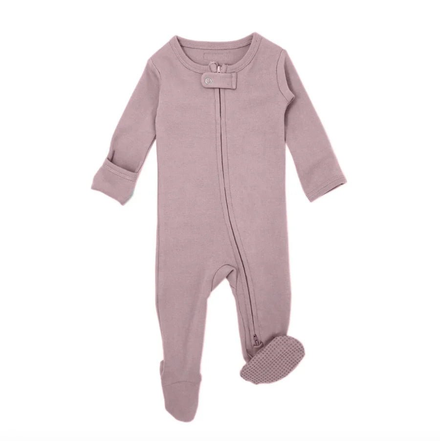 Organic 2 - Way Zipper Footie | Lavender - Nest and Sprout - L'ovedbaby