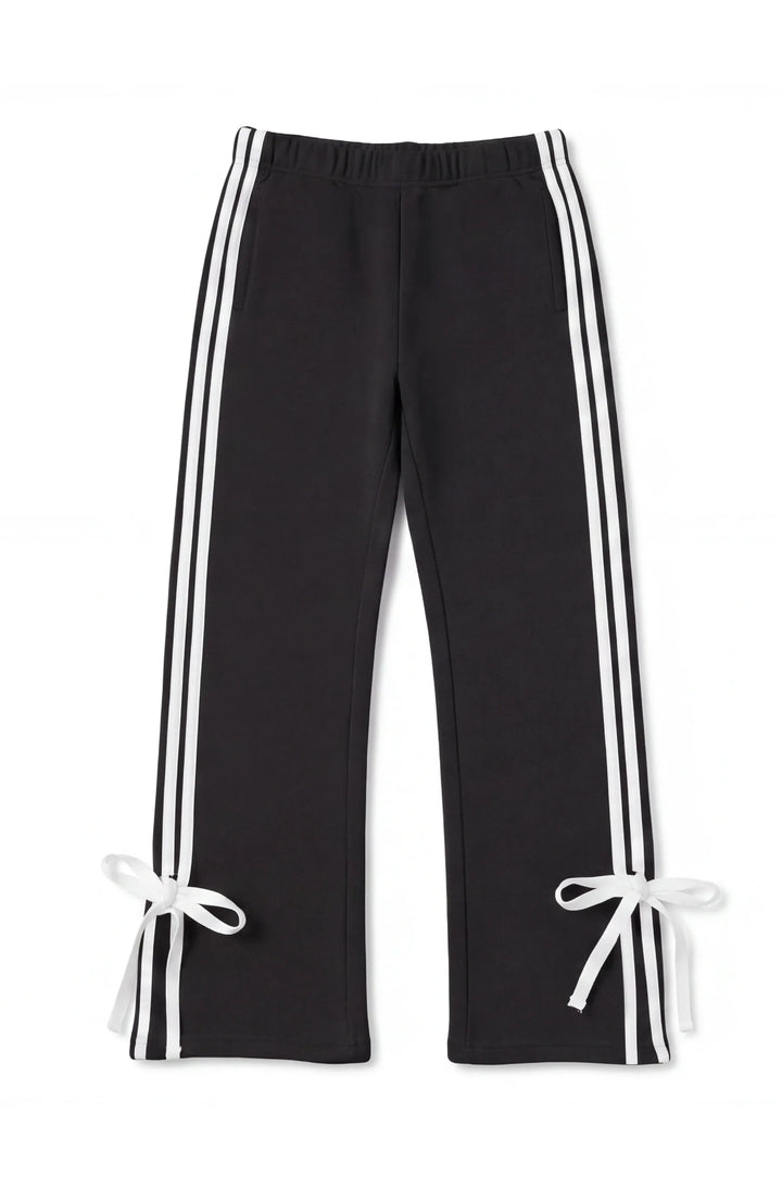 Preppy Goose Paige - Relaxed Sweatpant with Bowtie - Black