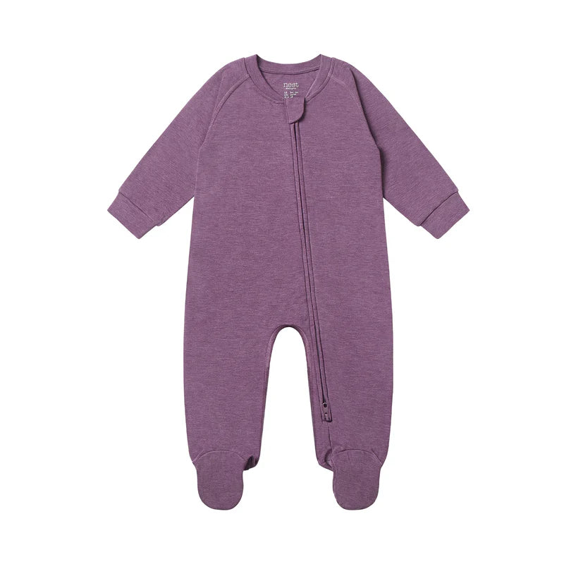 Nest Designs Bamboo Footed Sleeper | Purple Gumdrop