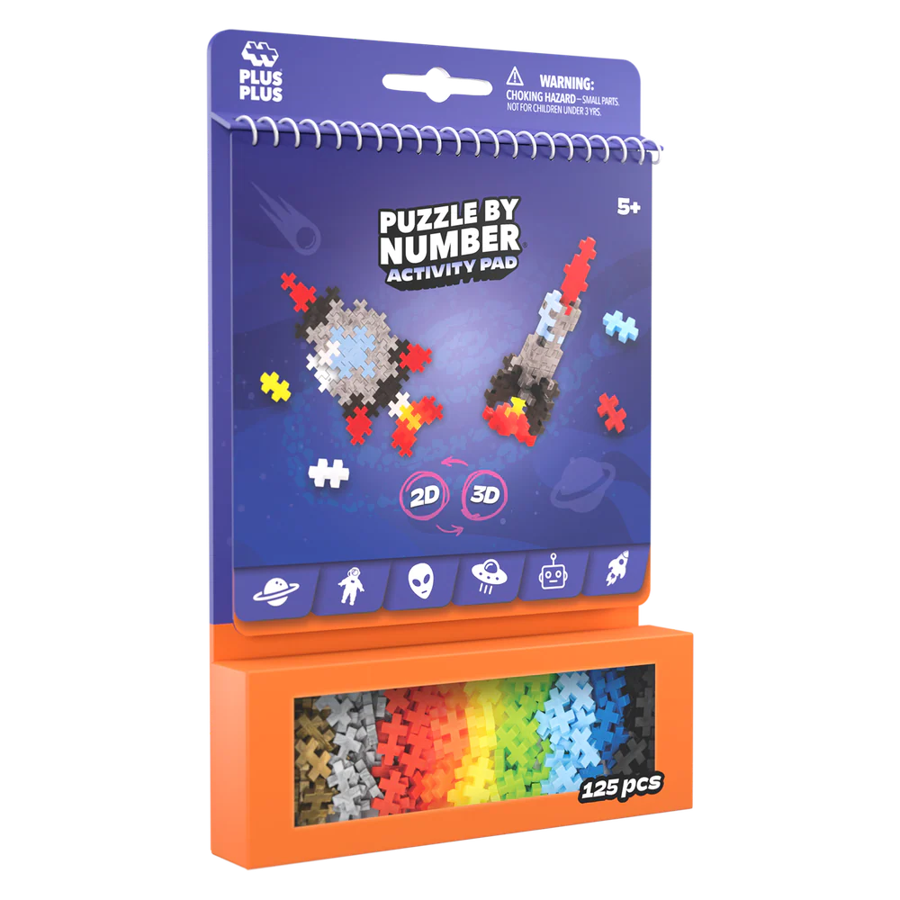 Plus Plus Puzzle By Number, space Activity Pad, 125pieces