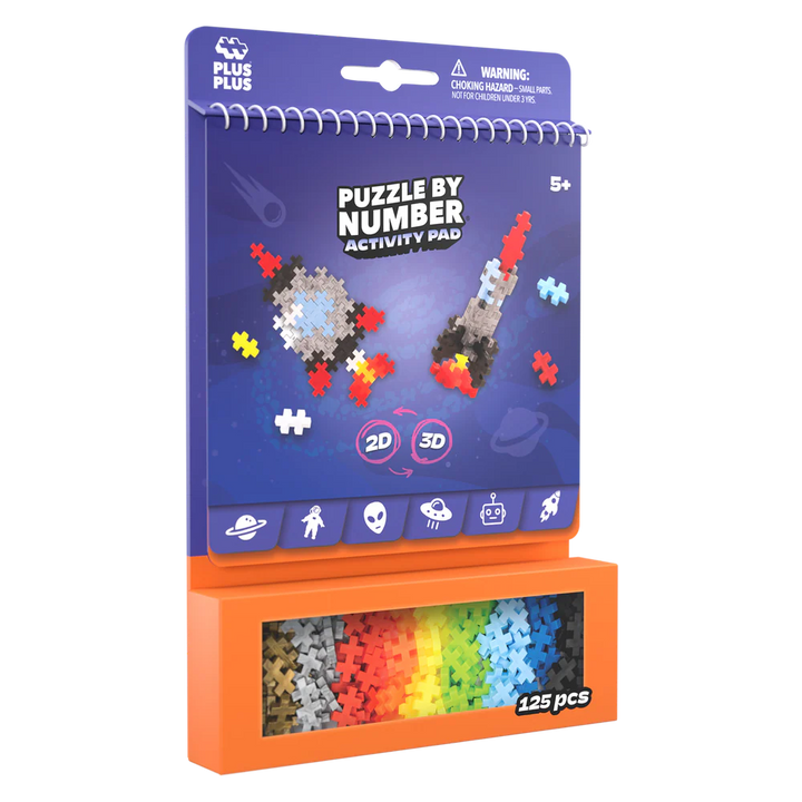 Plus Plus Puzzle By Number, space Activity Pad, 125pieces