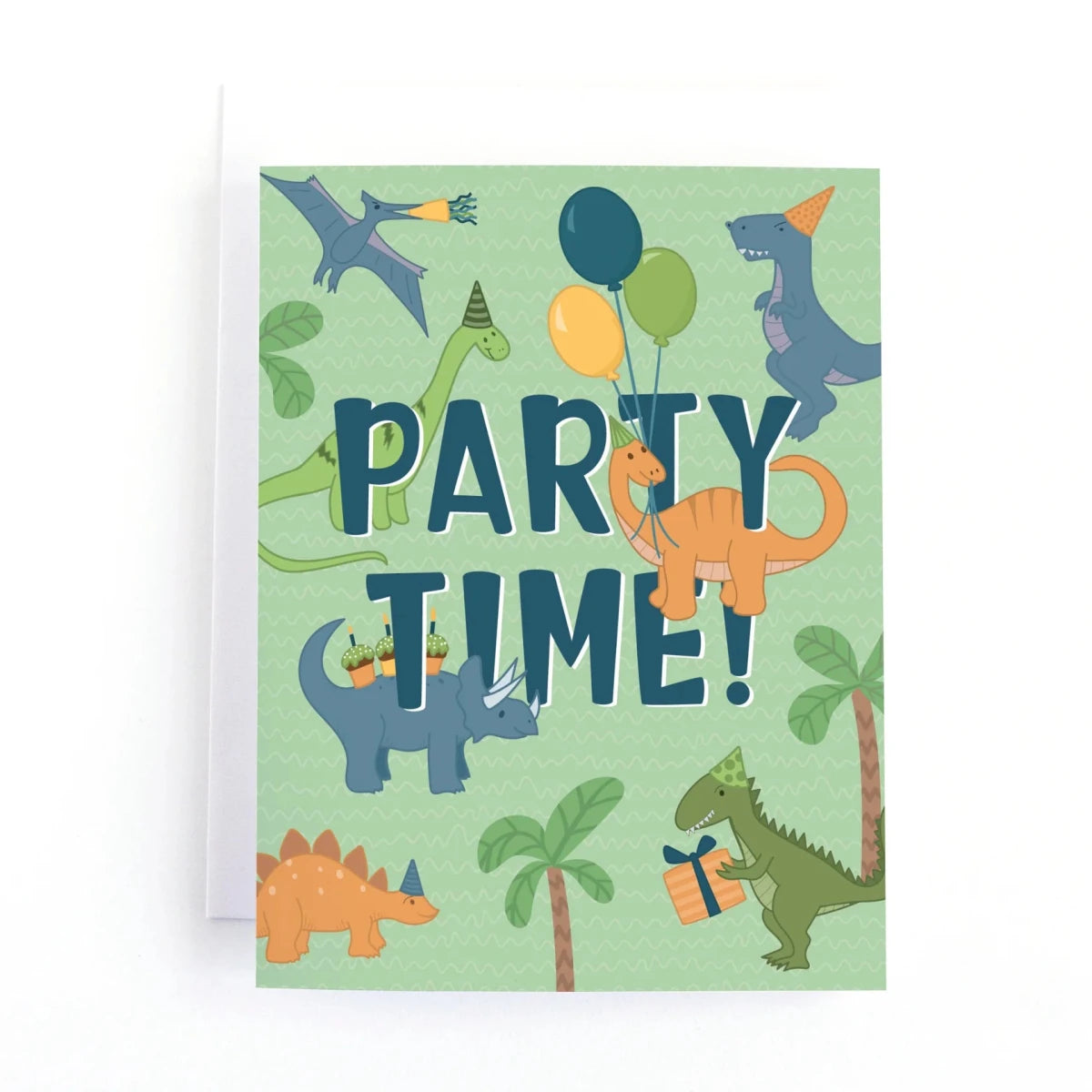 Party Time Kids Dinosaur Birthday Card - Nest and Sprout - Pedaller Designs