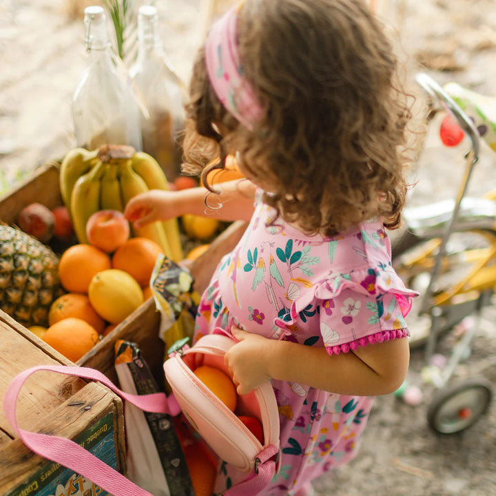 Souris Mini Pink Tropical Print Dress