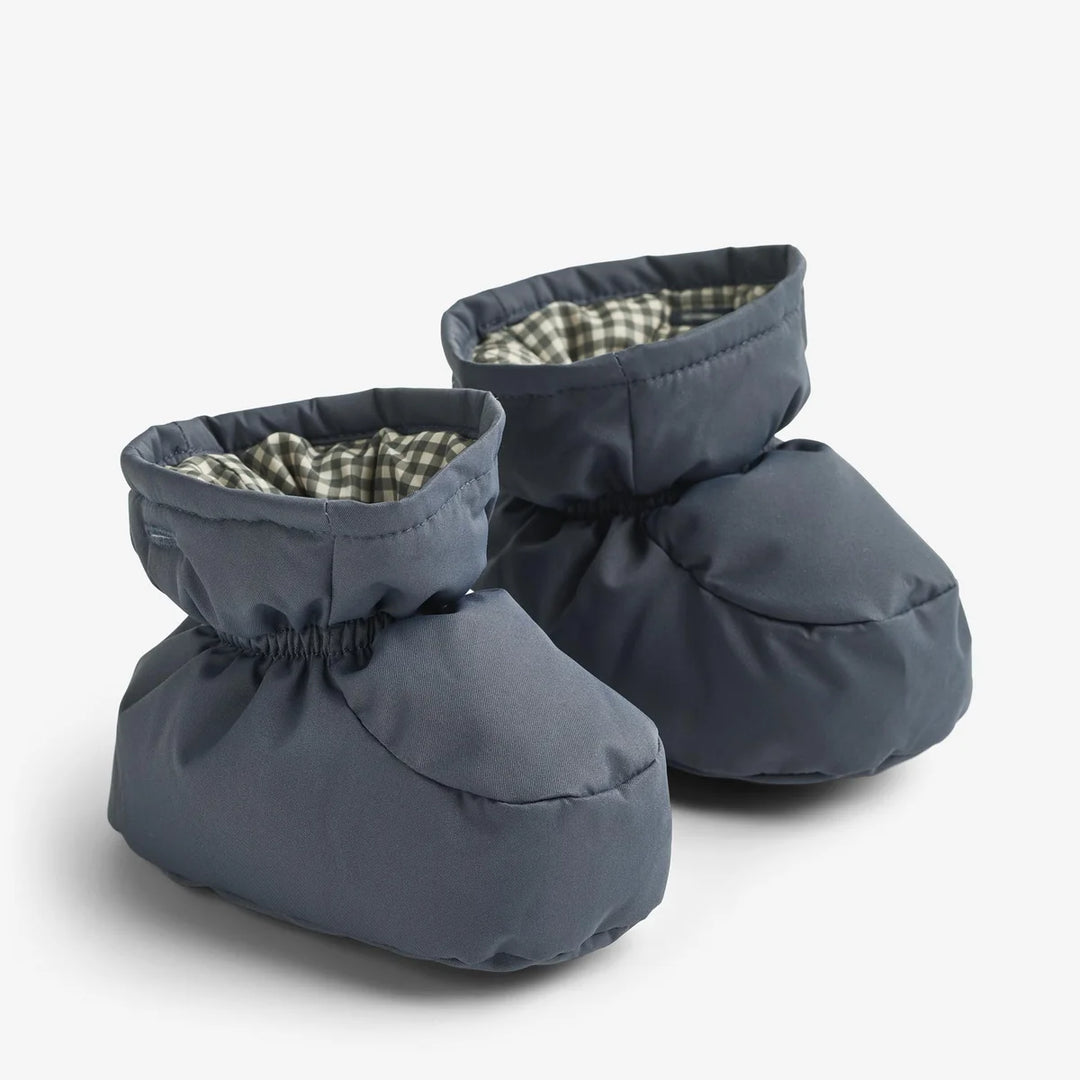 Wheat Puffer Baby Booties Fuffa – Grey Blue