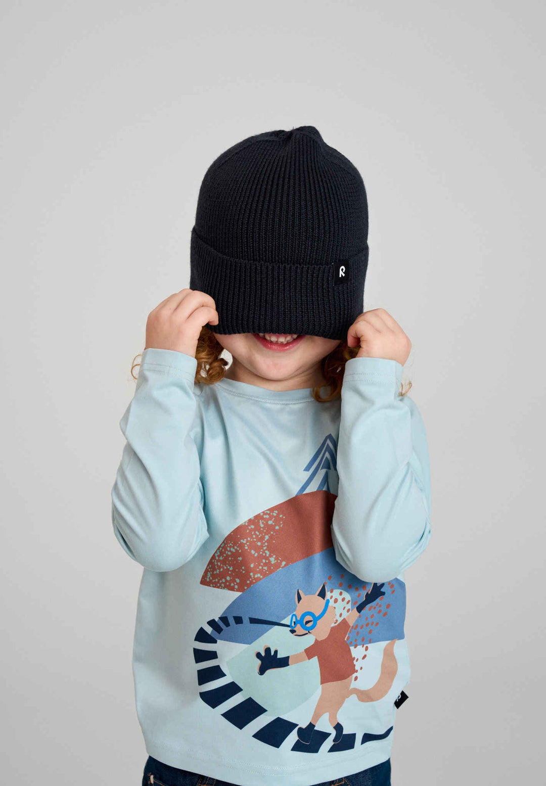 Reima Beanie – Reissari - Kids' Lightweight Merino Wool Beanie in Black