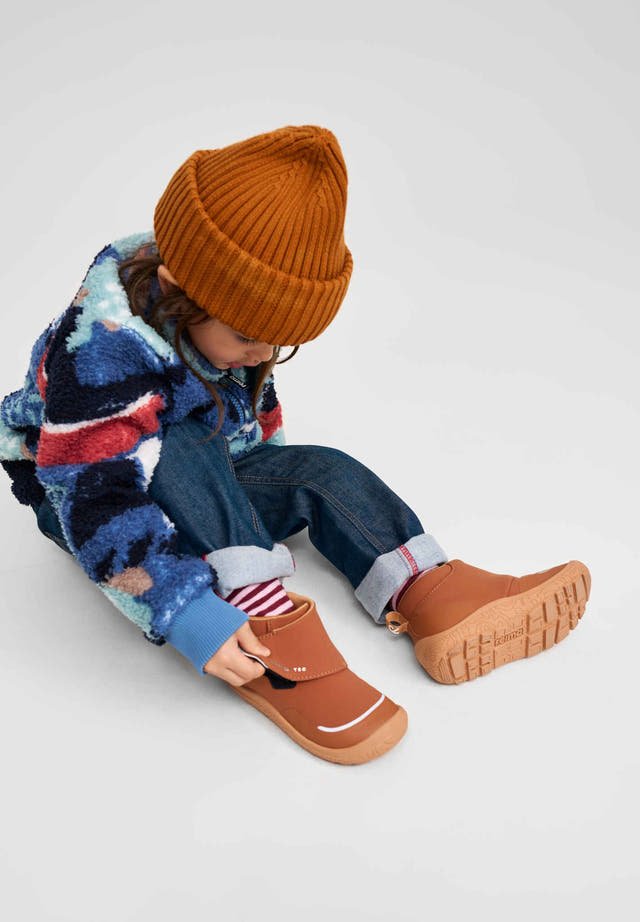ReimaTec Hyppii Barefoot Bootie – Cinnamon Brown | Toddler Waterproof Barefoot Shoes - Nest and Sprout - Reima