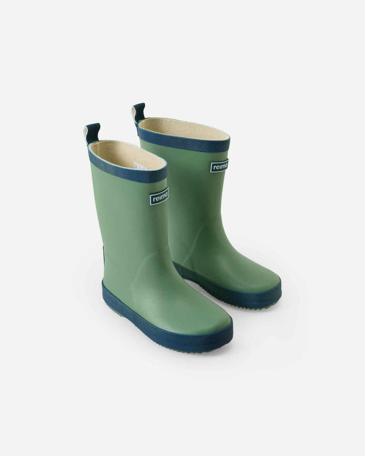 Reima Taikkuus | Kids Rubber Rain Boots | Green Clay