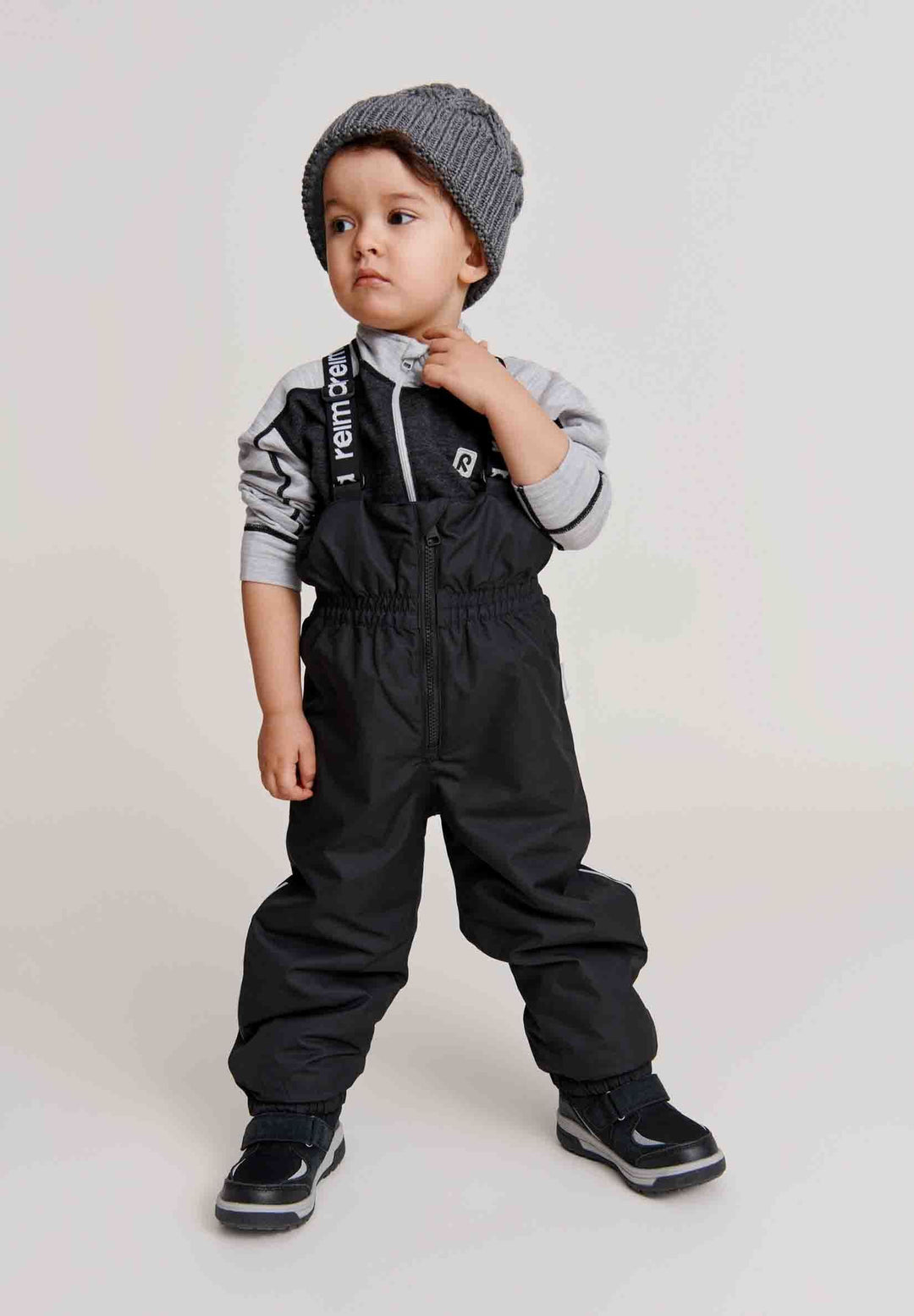 ReimaTec Matias Toddler Snow Pants – Black | Waterproof Winter Bib Pants