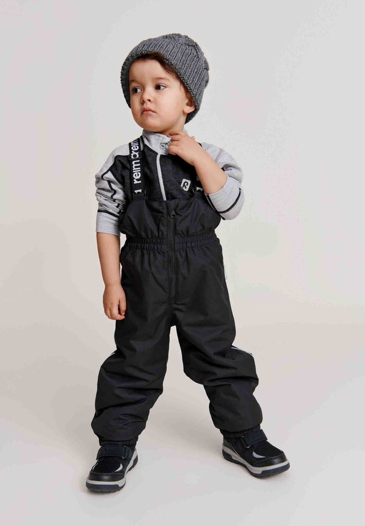 ReimaTec Matias Toddler Snow Pants – Black | Waterproof Winter Bib Pants