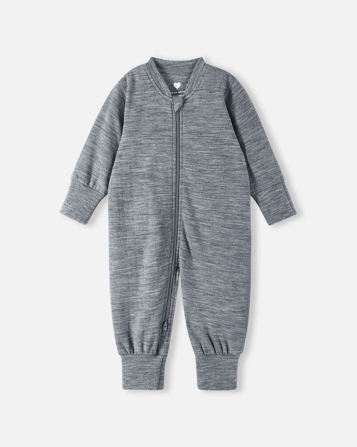 Reima Syliin Wool Jumpsuit – Melange Grey | Baby Merino Onesie