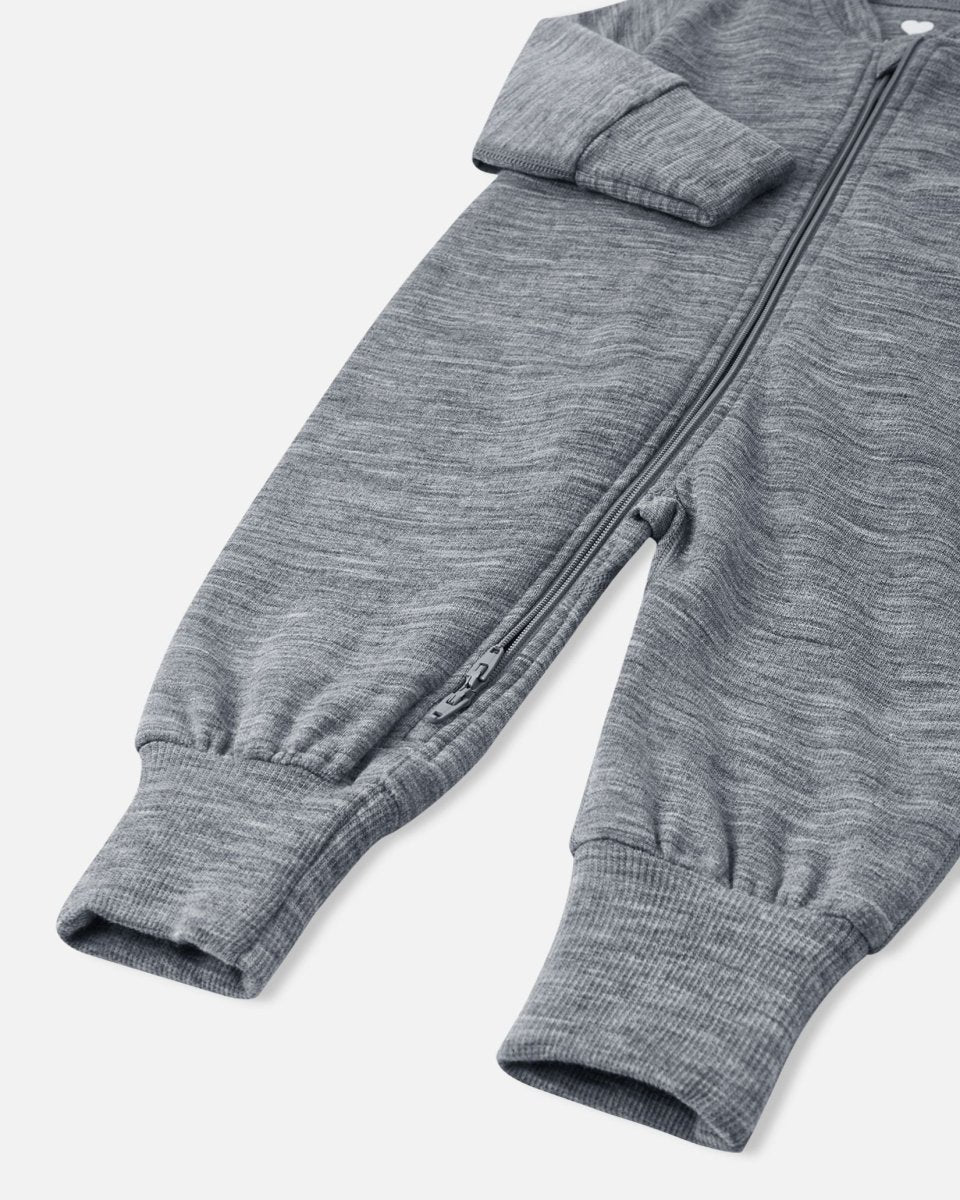 Reima Syliin Wool Jumpsuit – Melange Grey | Baby Merino Onesie FINAL SALE - Nest and Sprout - Reima