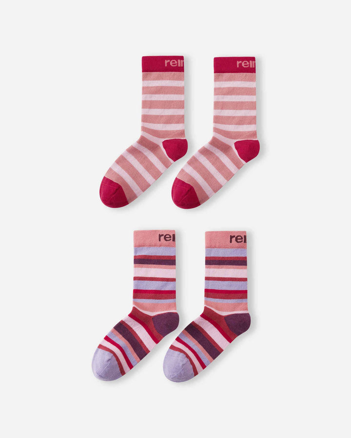 Reima Parit Kids' Merino Wool Socks, 2-Pack Rose Blush