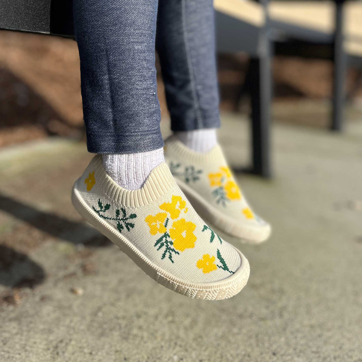 Jan & Jul Graphic Knit Shoes | Yellow Flower