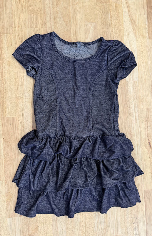 Newberry Jersey Denim Dress Ruffle Tiered | Size 6
