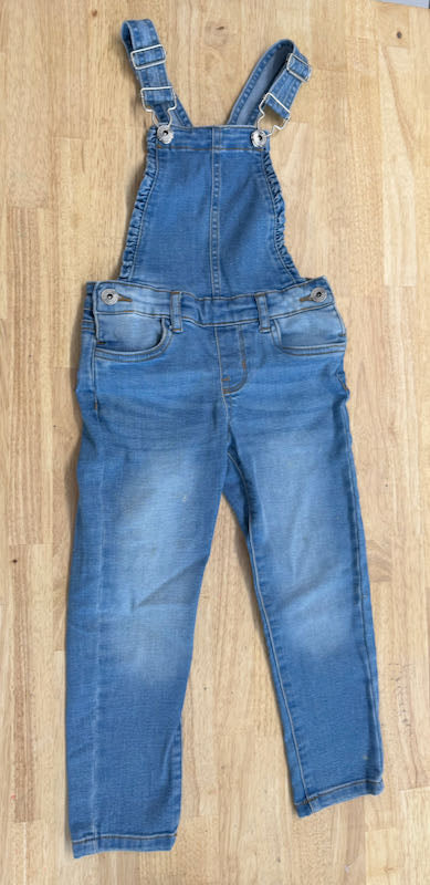 George Denim Overalls Light Wash | Size 4