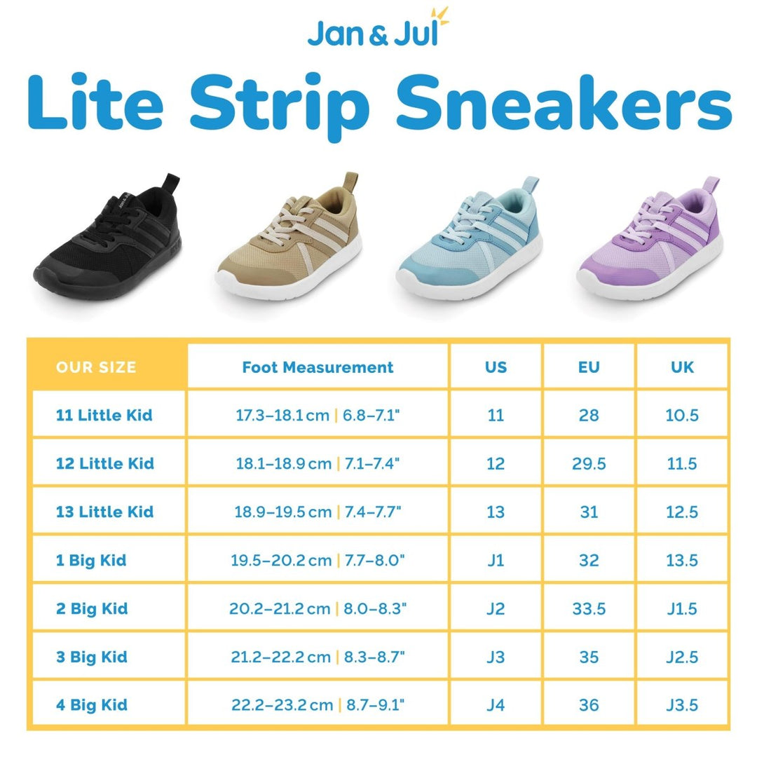 Jan & Jul Sneakers – Lite Classic Stripe – Jet Black - Nest and Sprout-Jan & Jul