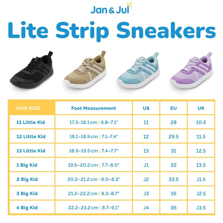 Jan & Jul Sneakers – Lite Classic Stripe – Jet Black - Nest and Sprout-Jan & Jul