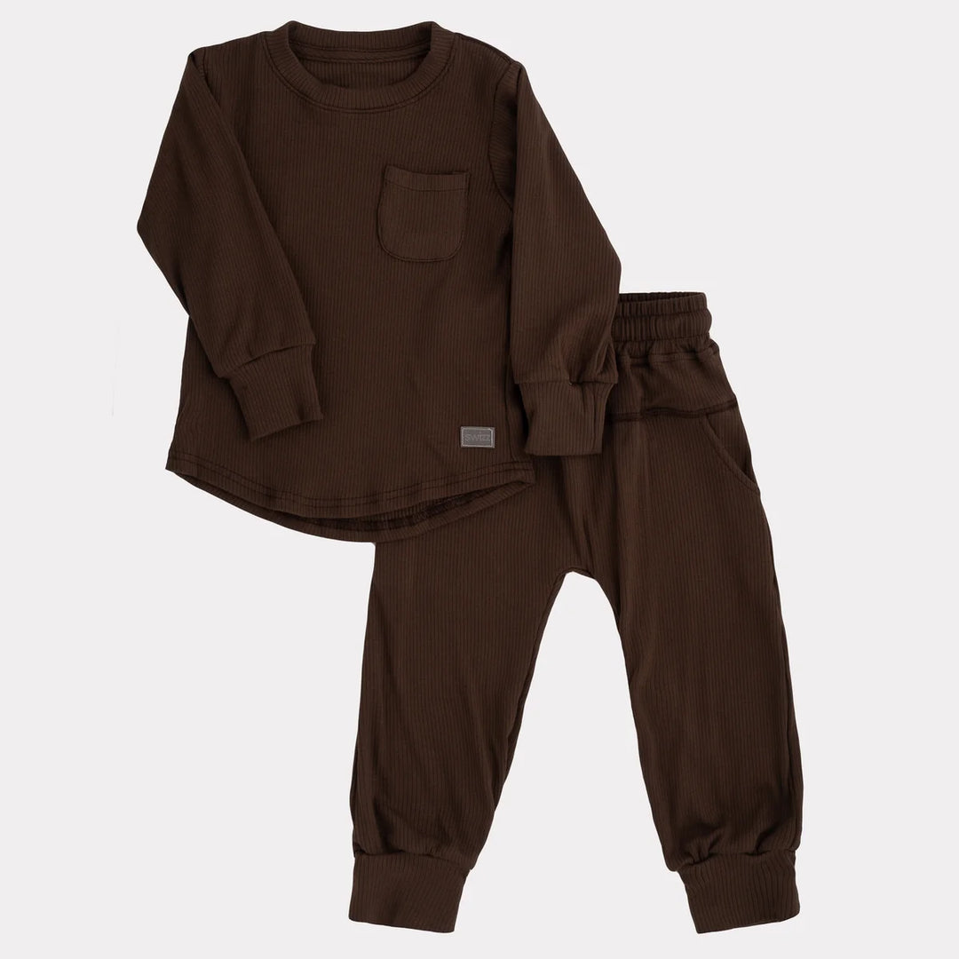 Swizz the Label | Ribbed Everyday Set-Espresso-1Y
