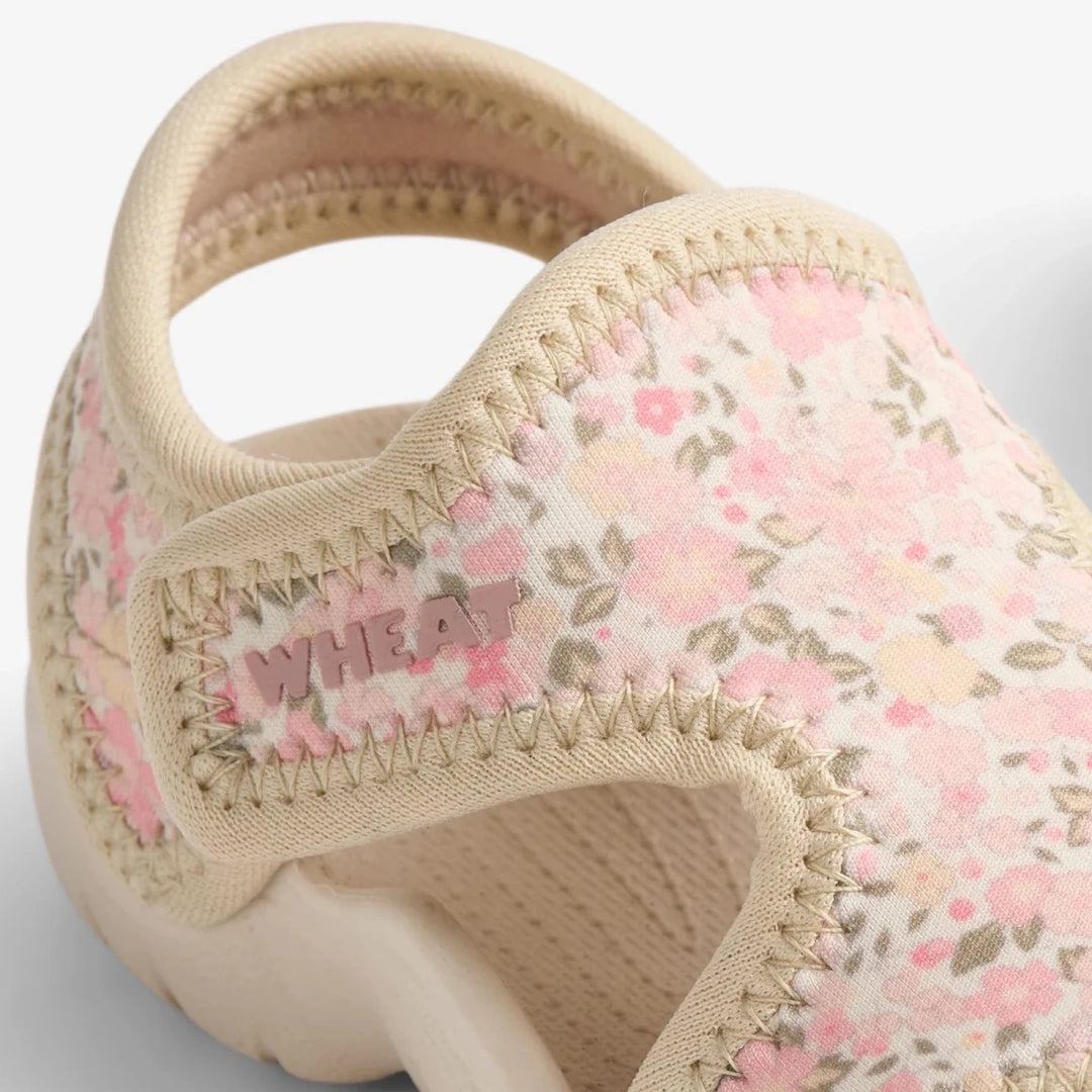 Wheat Sandal Bani – Powder Flowers & Seashells - Nest and Sprout - Wheat Kids