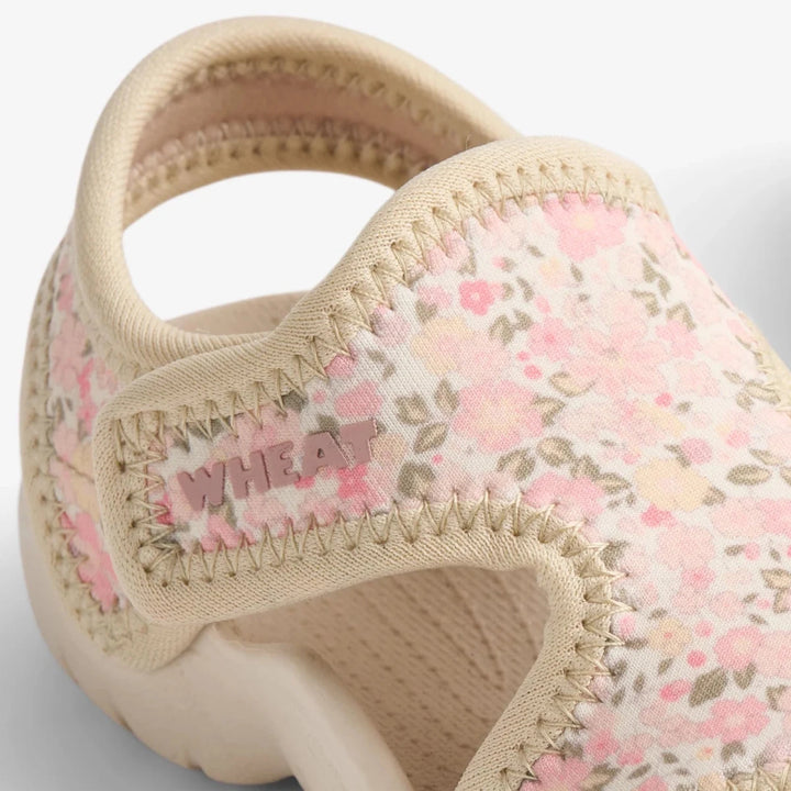 Wheat Sandal Bani – Powder Flowers & Seashells - Nest and Sprout - Wheat Kids