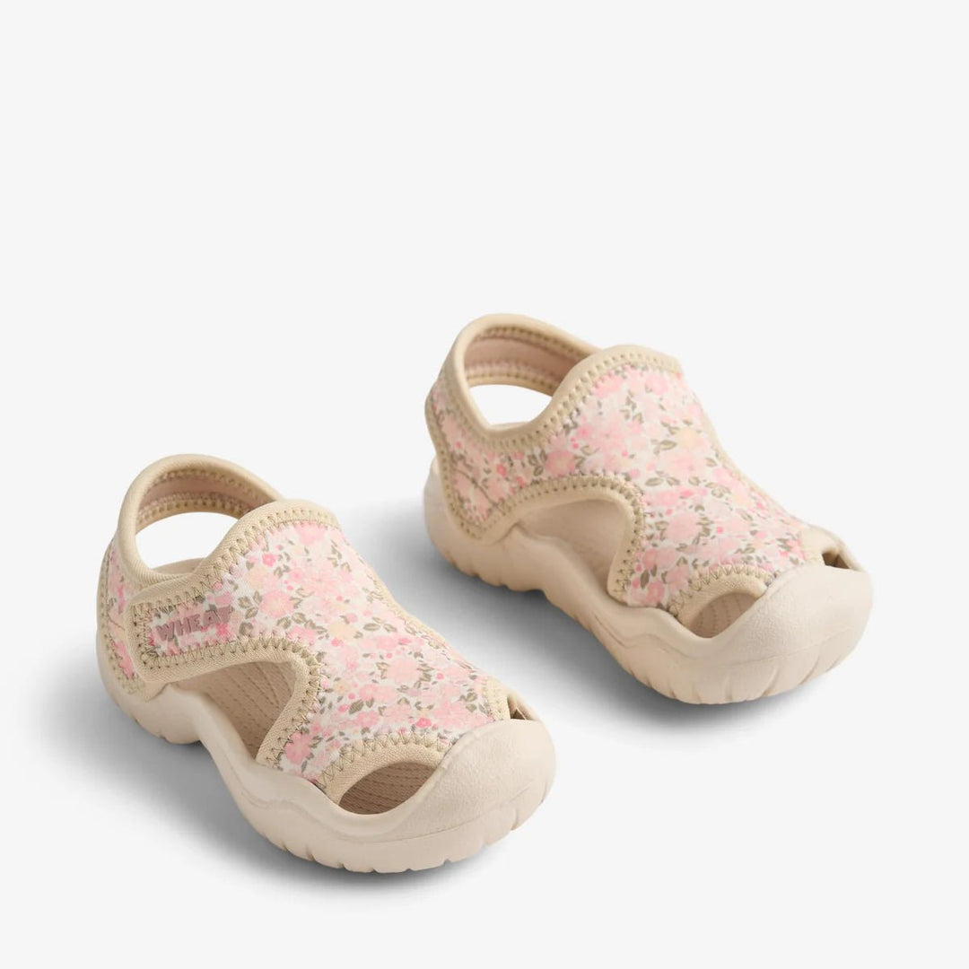 Wheat Sandal Bani – Powder Flowers & Seashells - Nest and Sprout - Wheat Kids