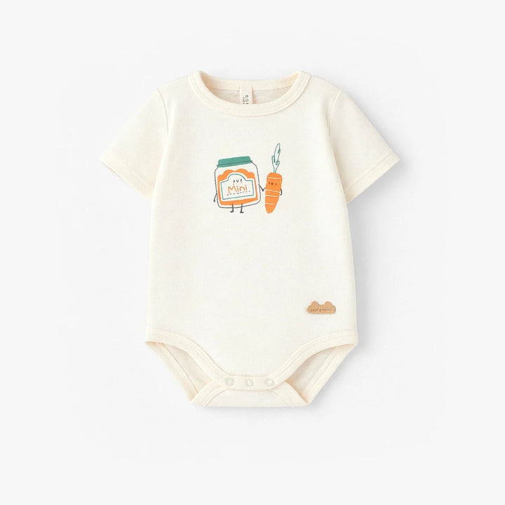 Souris Mini Cream - Colored Illustrated Baby Bodysuit - Nest and Sprout - Souris Mini