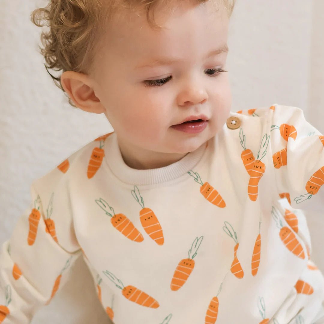 Souris Mini Cream Sweater with Carrot Pattern - Nest and Sprout - Souris Mini