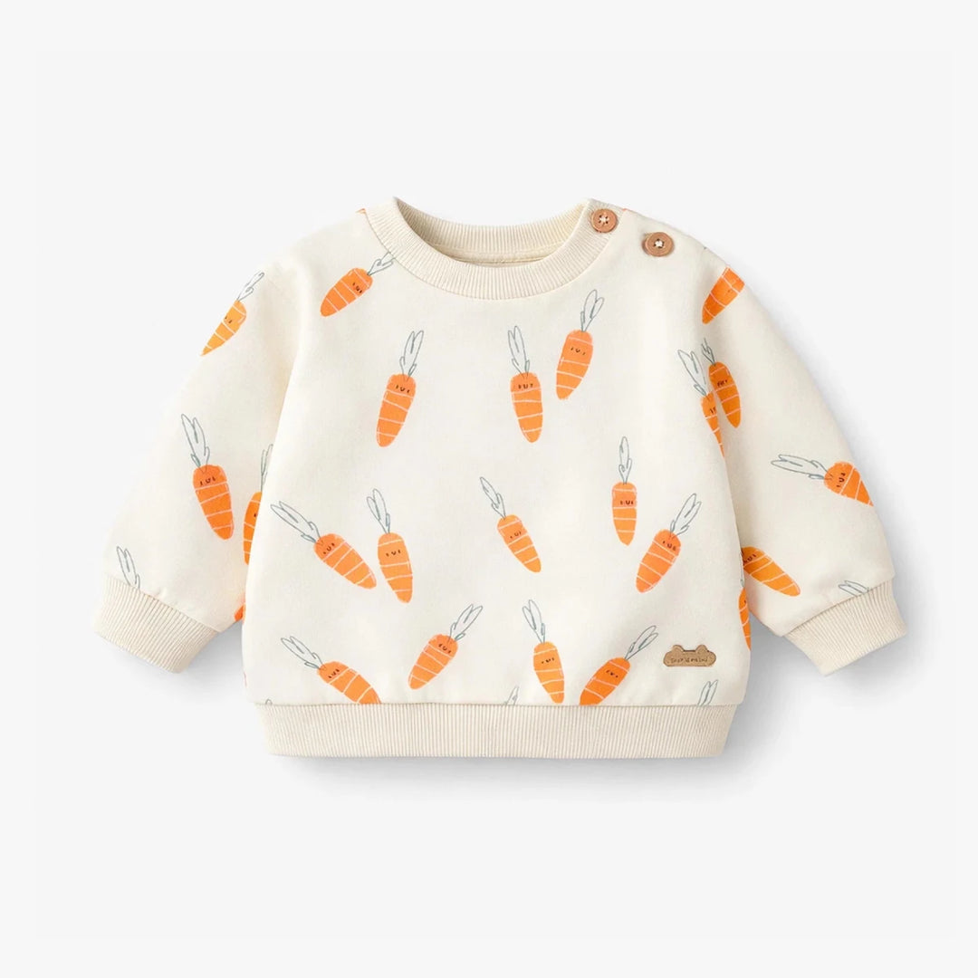 Souris Mini Cream Sweater with Carrot Pattern - Nest and Sprout - Souris Mini