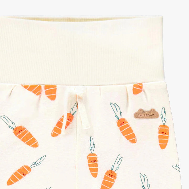 Souris Mini Cream Trousers with Carrot Pattern - Nest and Sprout - Souris Mini