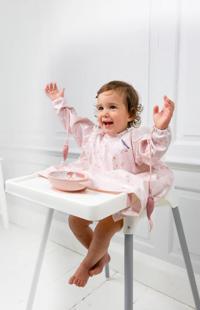 Bibado Coverall Weaning Bib: Botanical Bunnies - Nest and Sprout - Bibado