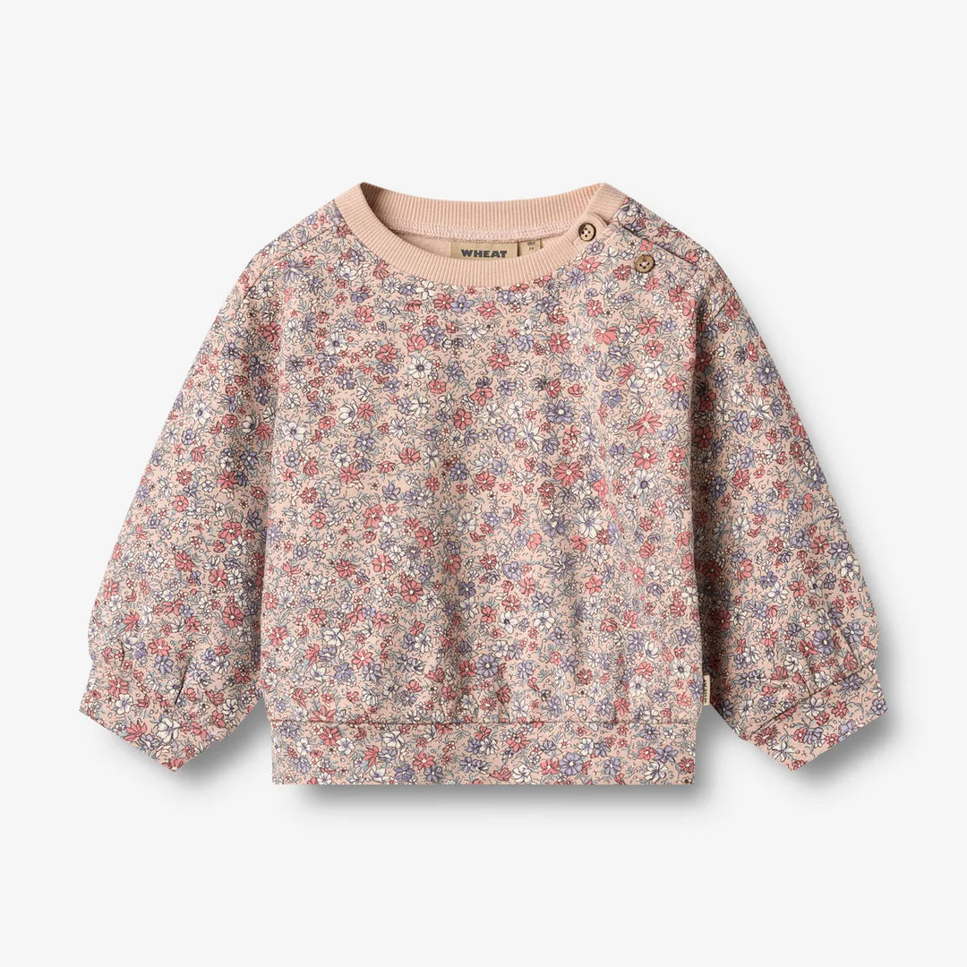 Wheat Kids Sweatshirt | Lia in Dust Flowers