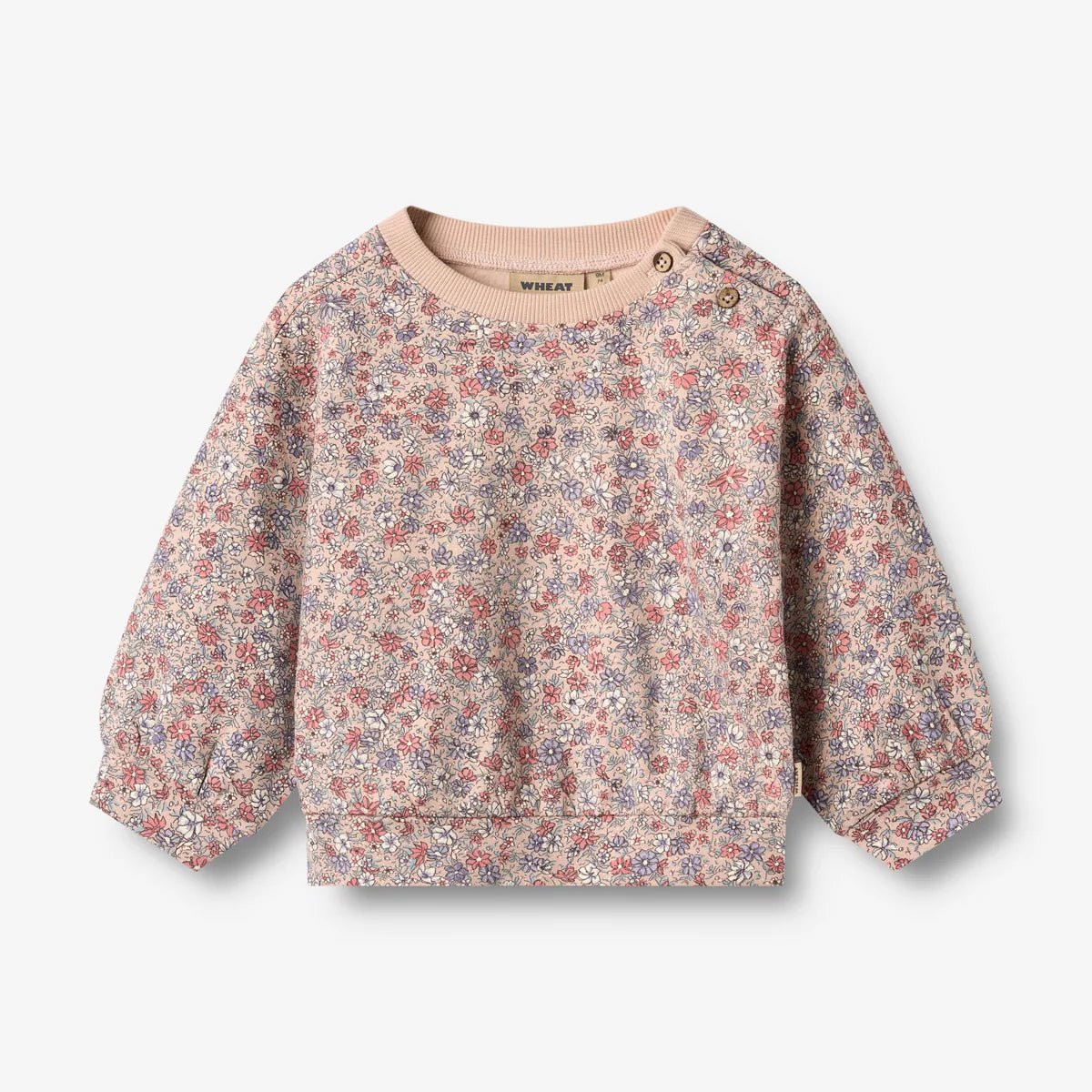 Wheat Kids Sweatshirt | Lia in Dust Flowers - Nest and Sprout - Wheat Kids