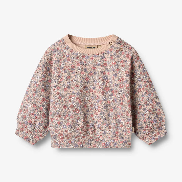 Wheat Kids Sweatshirt | Lia in Dust Flowers