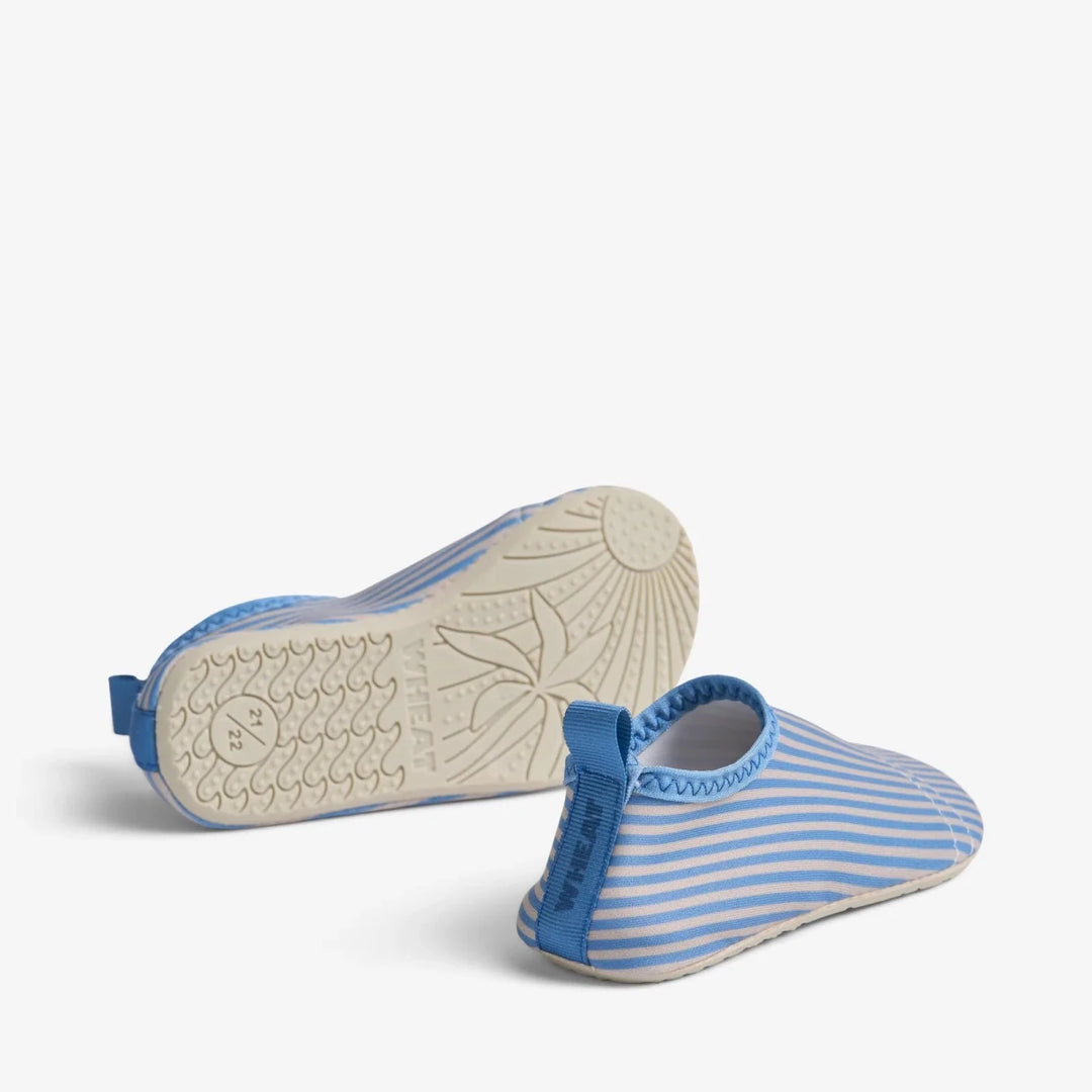 Wheat Swim Shoe Dolphin – Blue Swim Stripe - Nest and Sprout - Wheat Kids