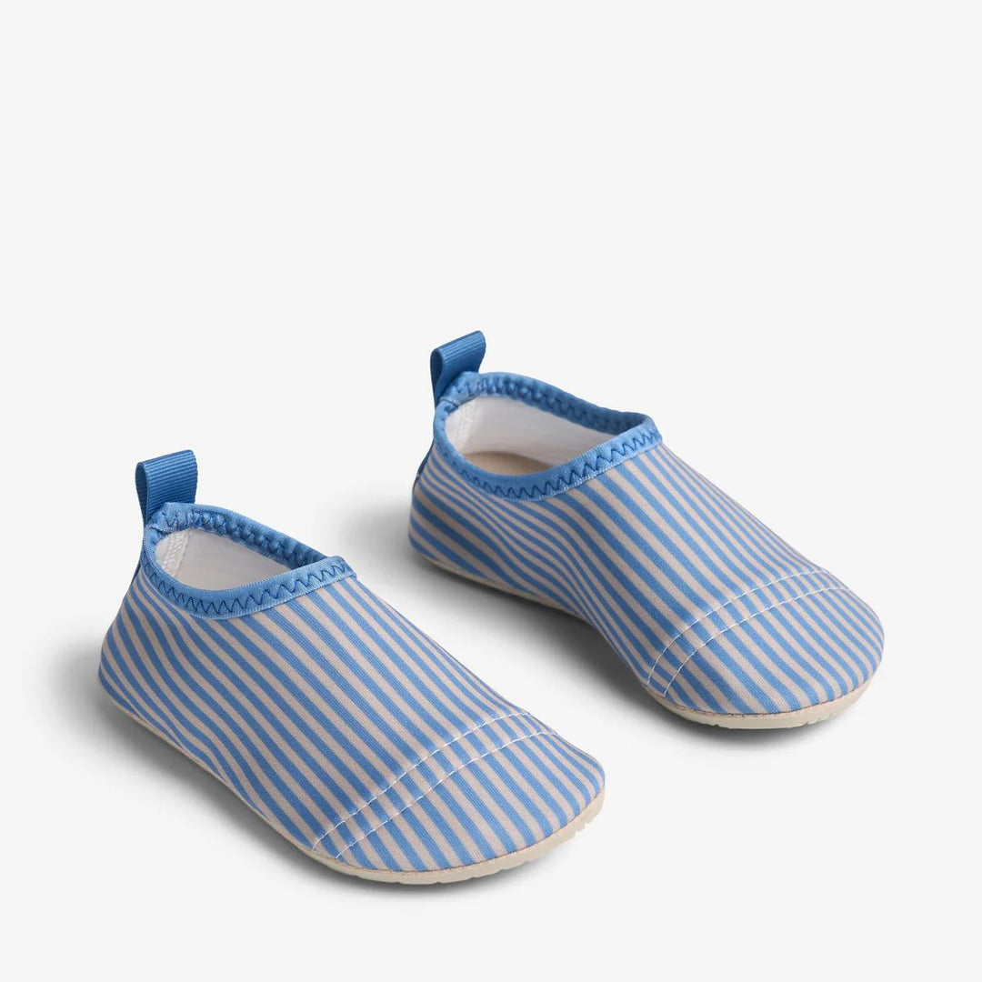 Wheat Swim Shoe Dolphin – Blue Swim Stripe - Nest and Sprout - Wheat Kids