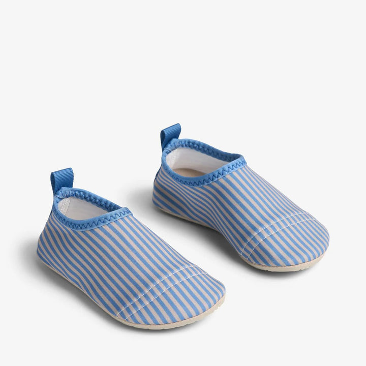 Wheat Swim Shoe Dolphin – Blue Swim Stripe - Nest and Sprout - Wheat Kids