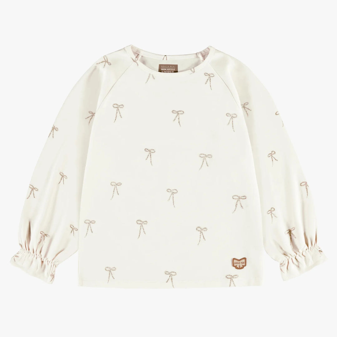 Children'sShirt with Sparkle Bows | 7Y to 12Y