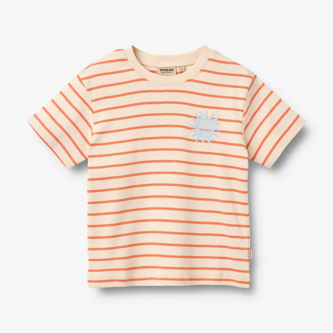Wheat Kids Shirt – Jay – Orange Stripe | 2Y - 12Y - Nest and Sprout - Wheat Kids