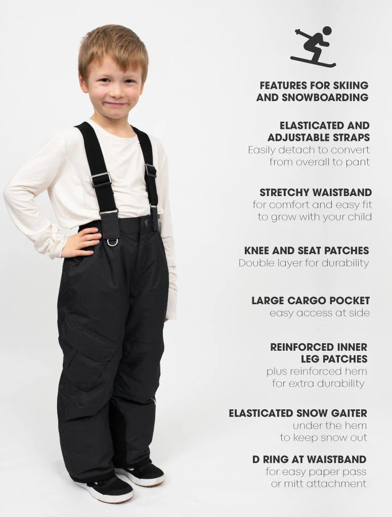 Therm Snowrider Kids Snow Pants | Black to 14Y - Nest and Sprout-Therm