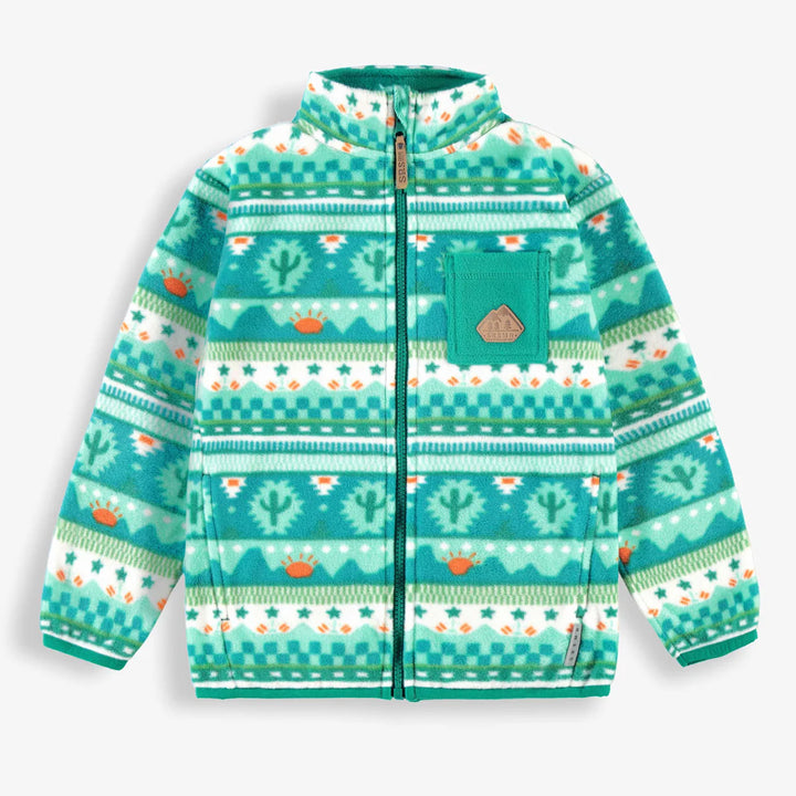 Souris Mini Turquoise Patterned Fleece Jacket