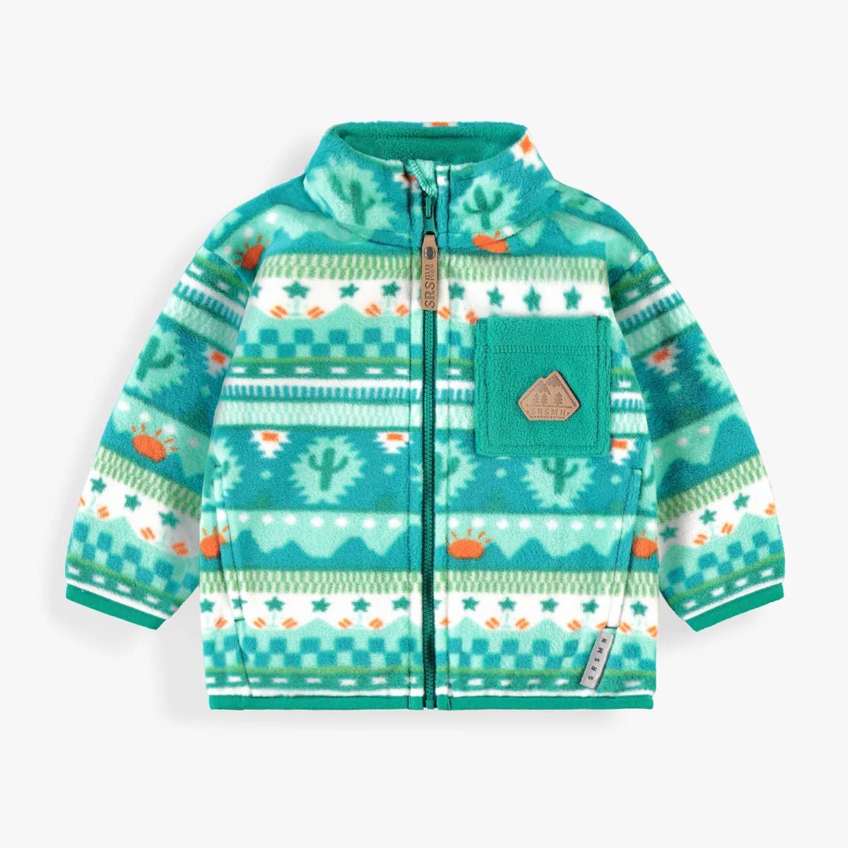 Souris Mini Turquoise Patterned Fleece Jacket - Nest and Sprout - Souris Mini
