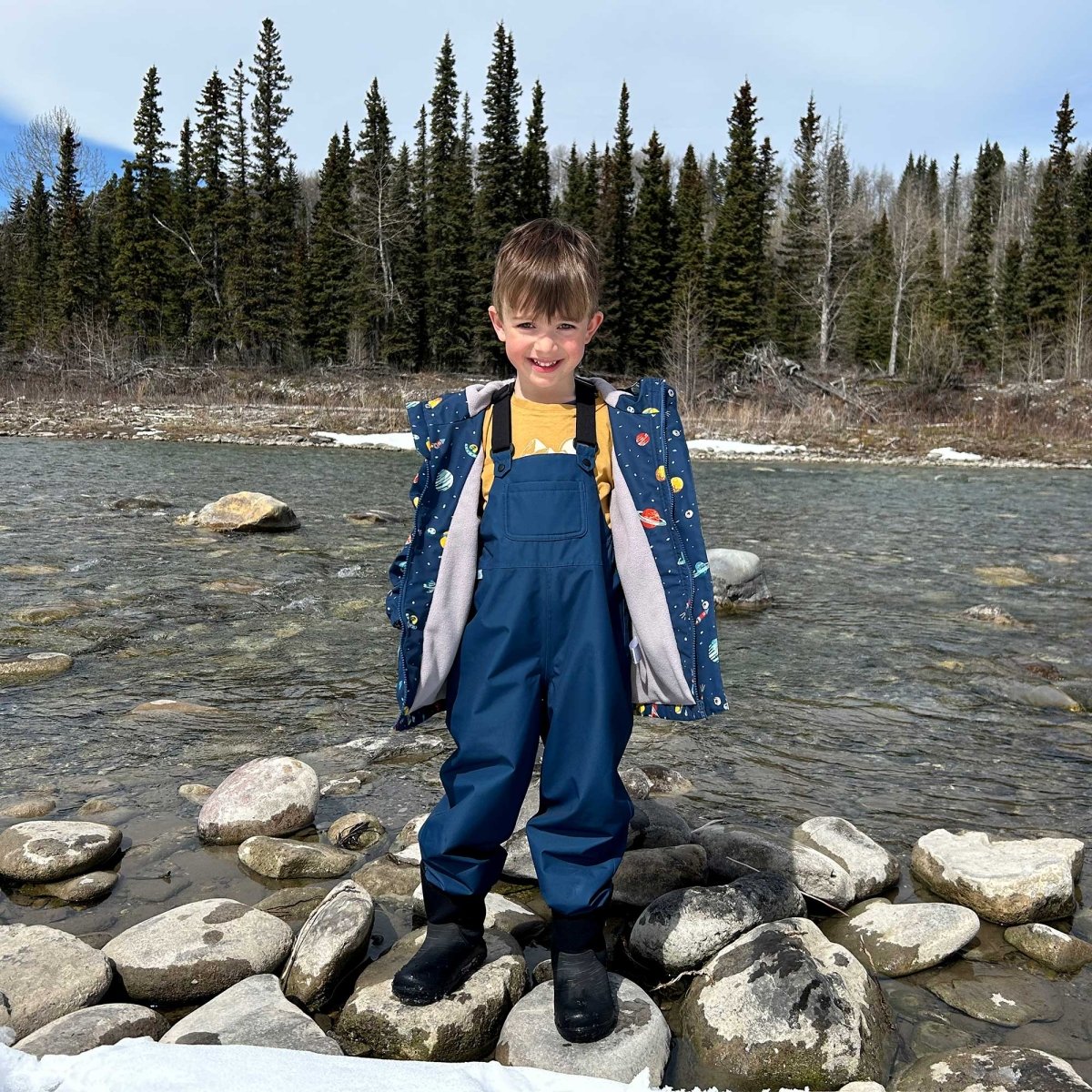 Jan & Jul Cozy-Dry Rain Bib Pants – Dark Navy - Nest and Sprout-Jan & Jul